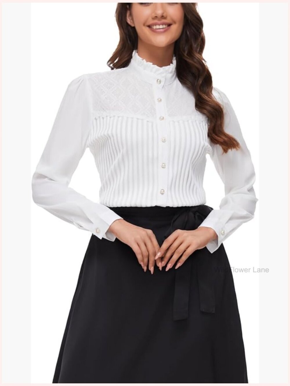 Victorian Blouse Button Down Long Sleeve Blouse